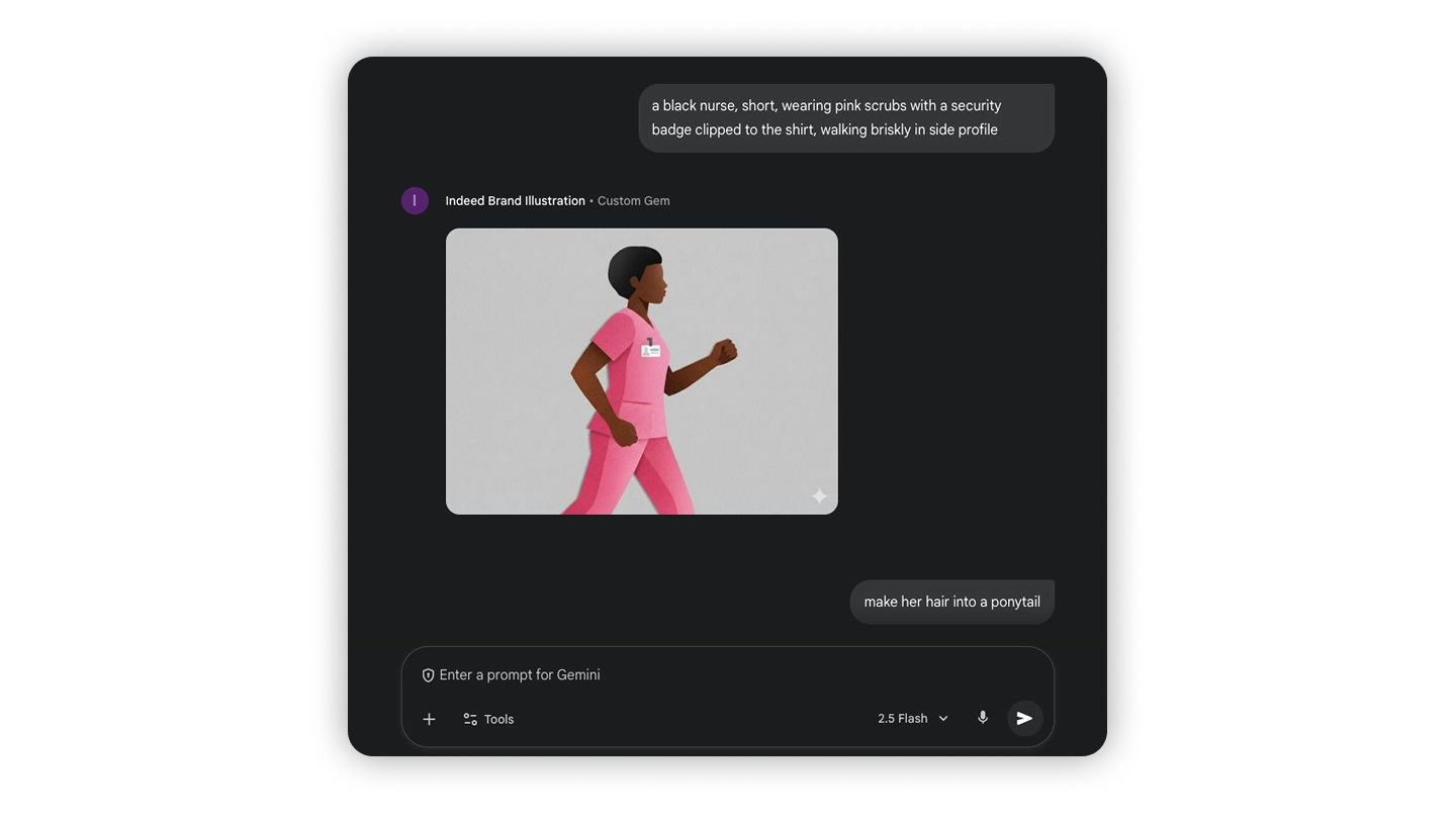 The Gemini interface for generating illustrations