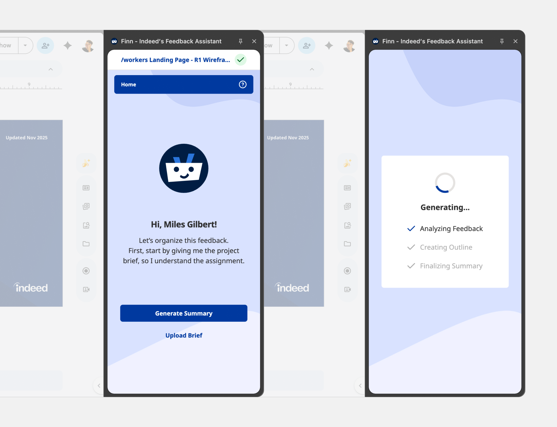 Finn's welcome screen in the Chrome extension