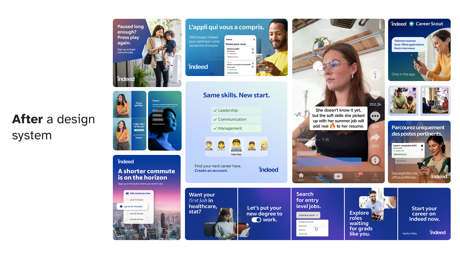 Examples of ads after the design system showing brand consistency