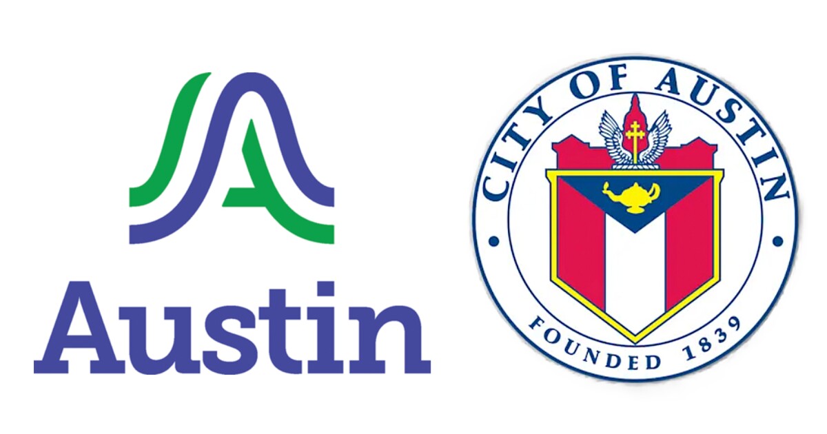 A comparison of the old and new Austin logos